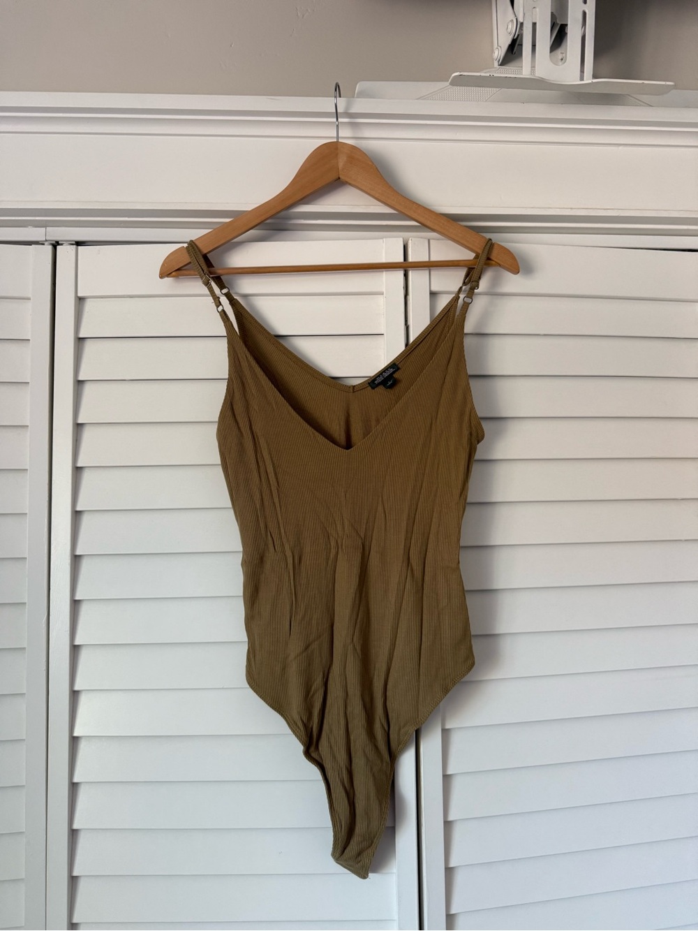wild fable Ribbed Tank Bodysuit in Olive